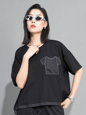 Women's Short Sleeve Black T Shirt