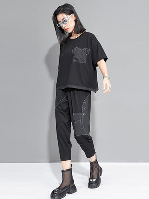 Women's Short Sleeve Black T Shirt