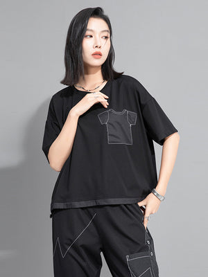 Women's Short Sleeve Black T Shirt
