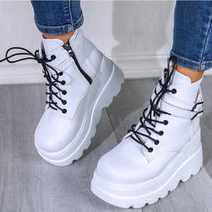 Womens White Platform Boots