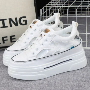 Womens White Platform Sneakers