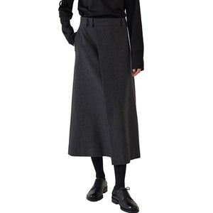 Woolen Goth Midi Skirt