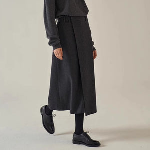 Woolen Goth Midi Skirt