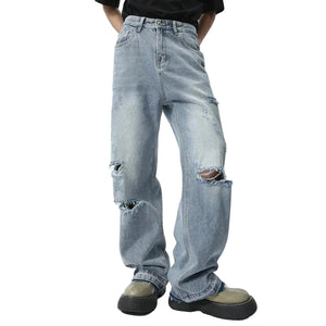 Worn-out Hole Design Y2K Jeans