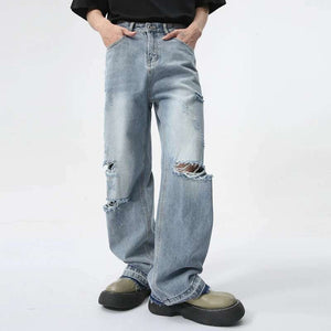 Worn-out Hole Design Y2K Jeans