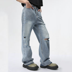 Worn-out Hole Design Y2K Jeans
