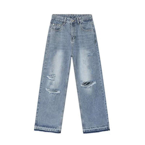 Worn-out Hole Design Y2K Jeans