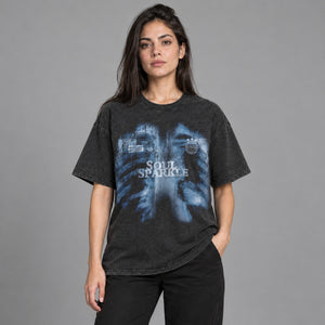X-Ray Skeleton Printed Y2K Graphic Tees – worn by a woman
