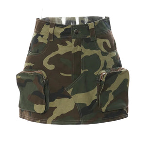 Y2K 3D Pockets Mini Skirt