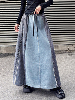 Y2K A-Line Denim Skirt