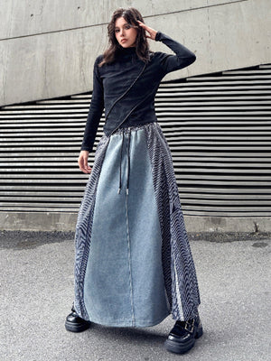 Y2K A-Line Denim Skirt