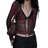 Y2K Aesthetics Mesh Top Tattoo Print
