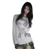 Y2K Aesthetics Skull Print Top