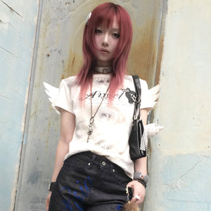 Y2k Angel Print Top