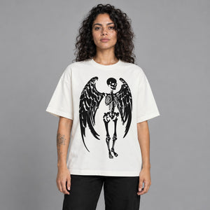 Y2K Angel Skeleton T Shirt – worn by a woman