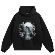 Sweat à capuche Y2K imprimé dos