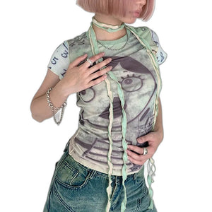 Y2k Bandage Crop Top - product view on white background