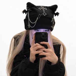 Y2K Beanie Kitten Ear - product view on white background