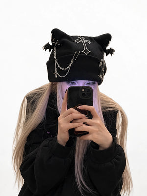 Y2K Beanie Kitten Ear - product view on white background