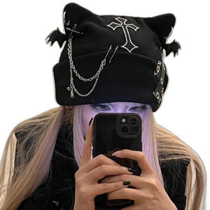 Y2K Beanie Kitten Ear - product view on white background