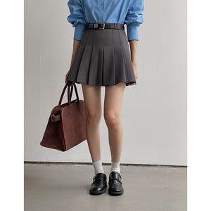 Y2K Belted High Waist Mini Skirt