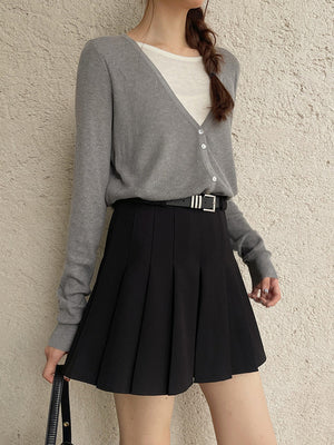 Y2K Belted High Waist Mini Skirt
