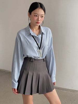 Y2K Belted High Waist Mini Skirt