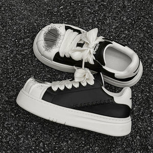 Y2K Black Dirty Leather Shoes