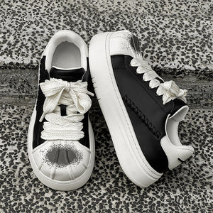 Y2K Black Dirty Leather Shoes