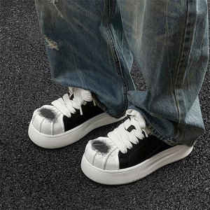 Y2K Black Dirty Leather Shoes