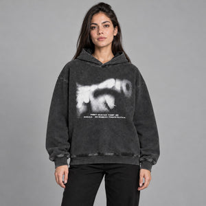 Y2K Black Hoodie Cotton – worn by a woman