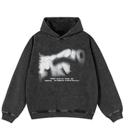 Sudadera con capucha negra Y2K de algodón