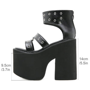 Y2K Black Sandals Shoes