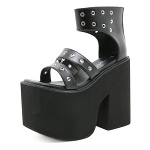 Y2K Black Sandals Shoes