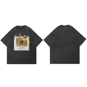 Y2K Burn Eye Graphic T Shirt