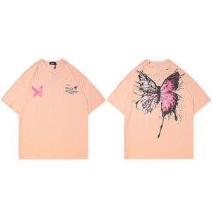 Y2K Butterfly Print T Shirt