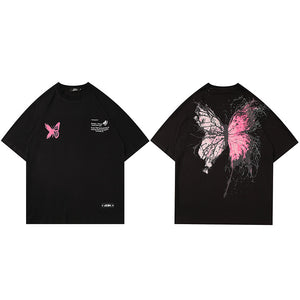 Y2K Butterfly Print T Shirt