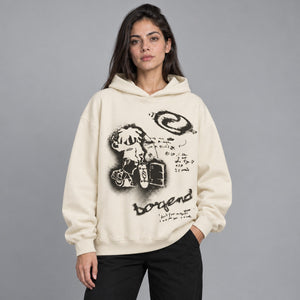 Y2K Cartoon Graphic Hoodie – worn by a woman