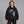 Y2K Cartoon Hoodie Black – worn by a woman