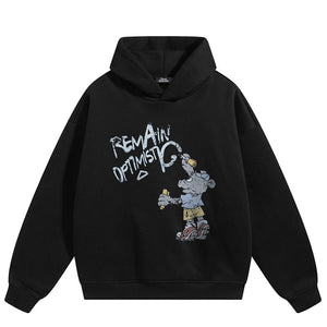 Y2K Cartoon Hoodie Black