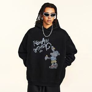 Y2K Cartoon Hoodie Black