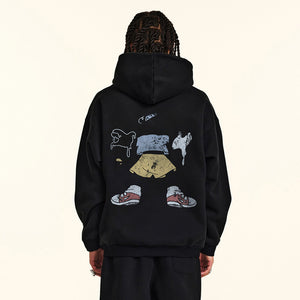 Y2K Cartoon Hoodie Black
