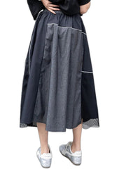 Y2K Color Block Denim Skirt