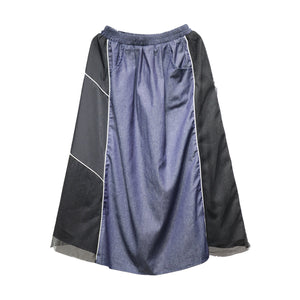 Y2K Color Block Denim Skirt