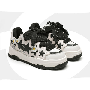 Y2K Cream Star Shoes