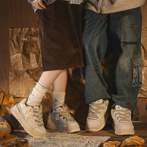 Y2K Cream Star Shoes