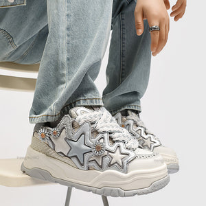Y2K Cream Star Shoes