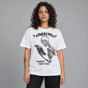 Y2K Crow Skull Graphic T Shirt – worn by a woman