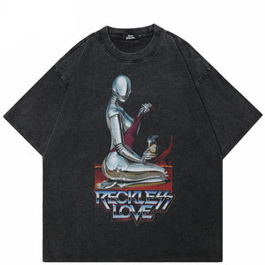 Y2K Cyber Graphic T Shirt