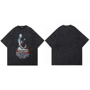 Y2K Cyber Graphic T Shirt